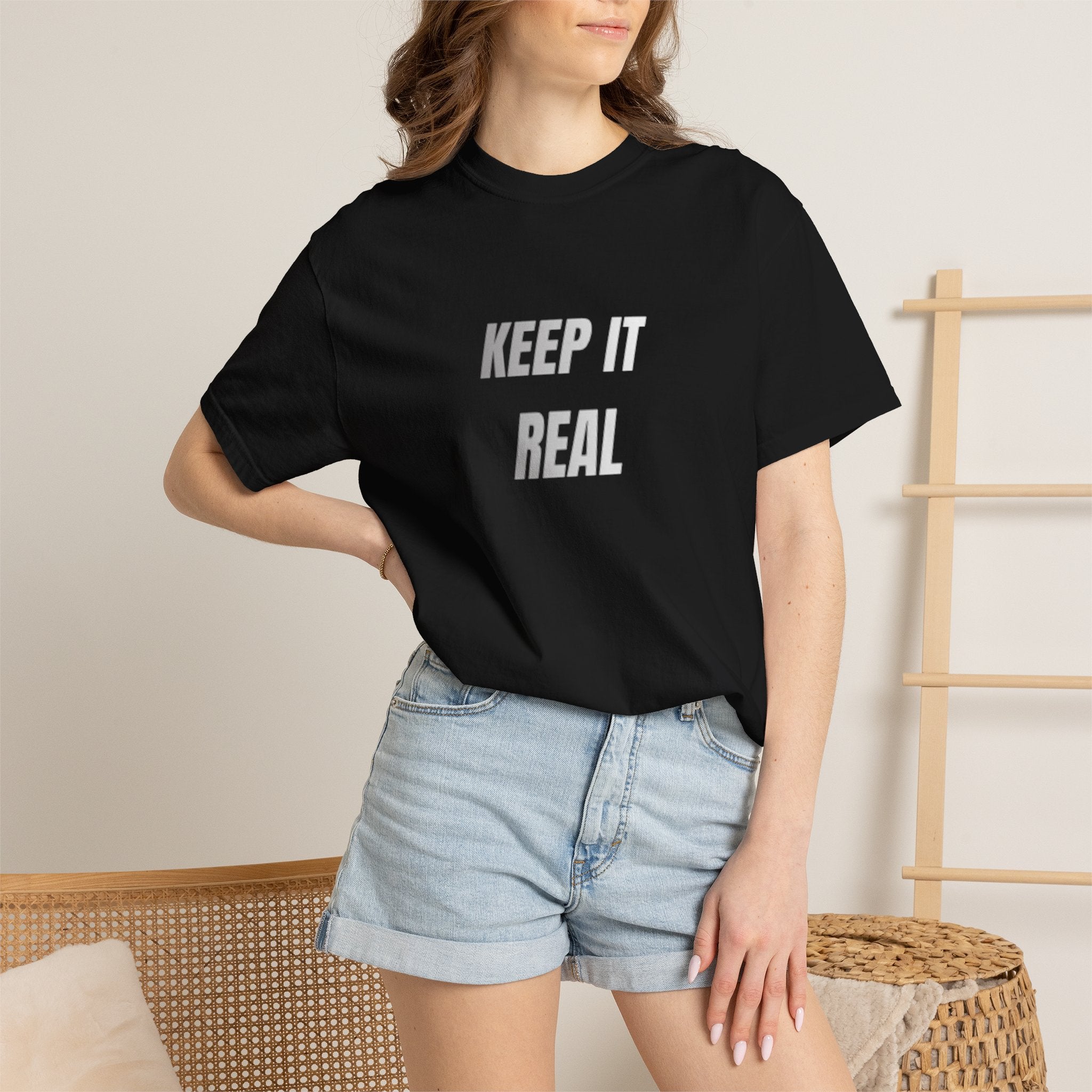 Keep It Real Print T-Shirt – Unisex Minimal Street Style Tee