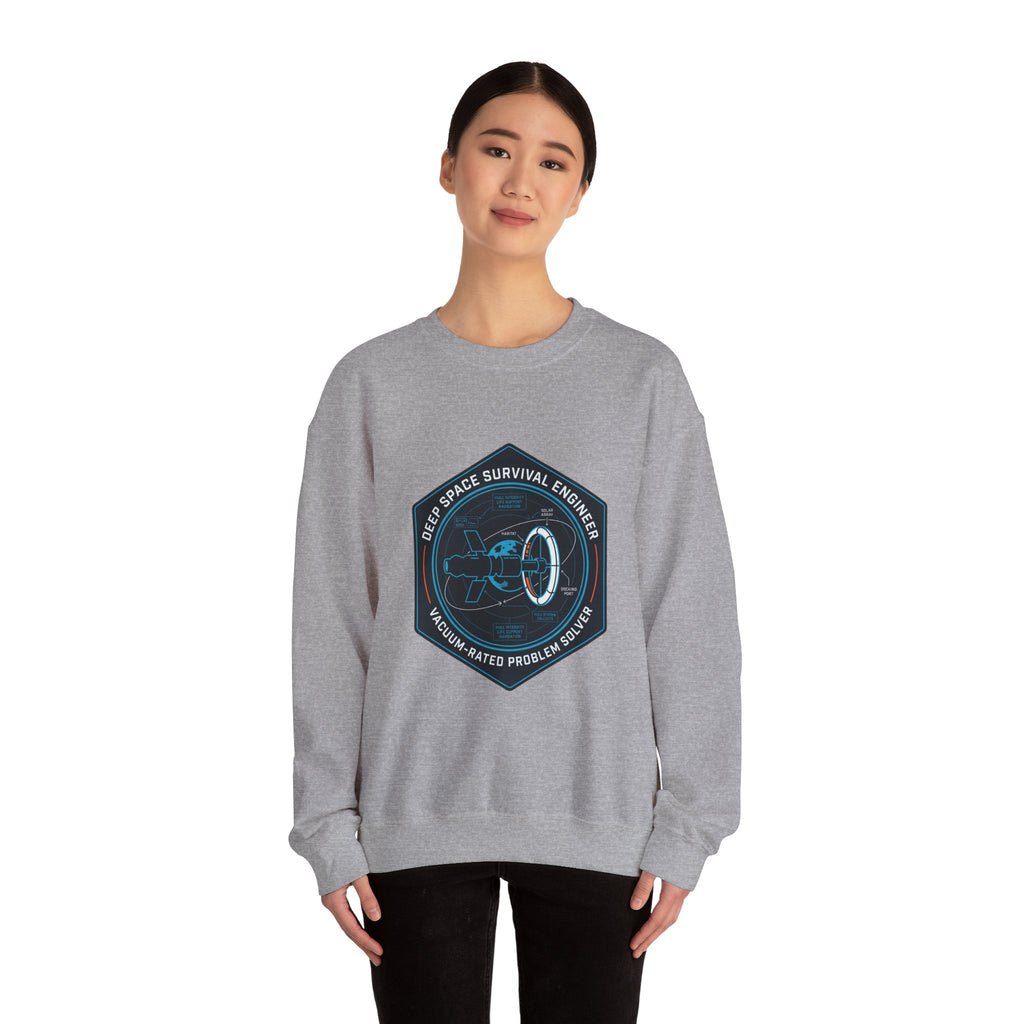 Deep Space Survival Engineer Sweatshirt Sci Fi Space Graphic Crewneck Nerd Gift
