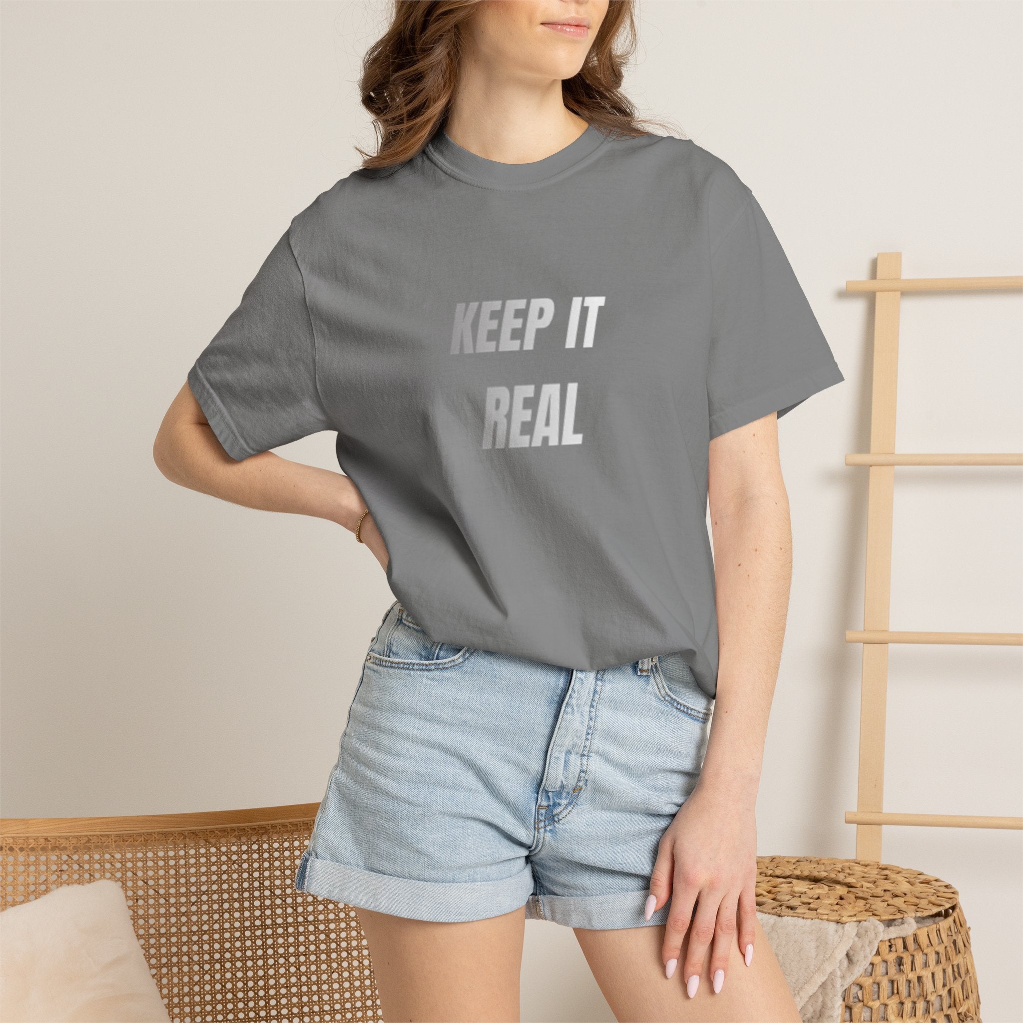 Keep It Real Print T-Shirt – Unisex Minimal Street Style Tee